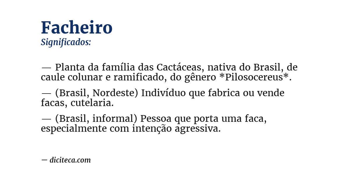 Significado de facheiro