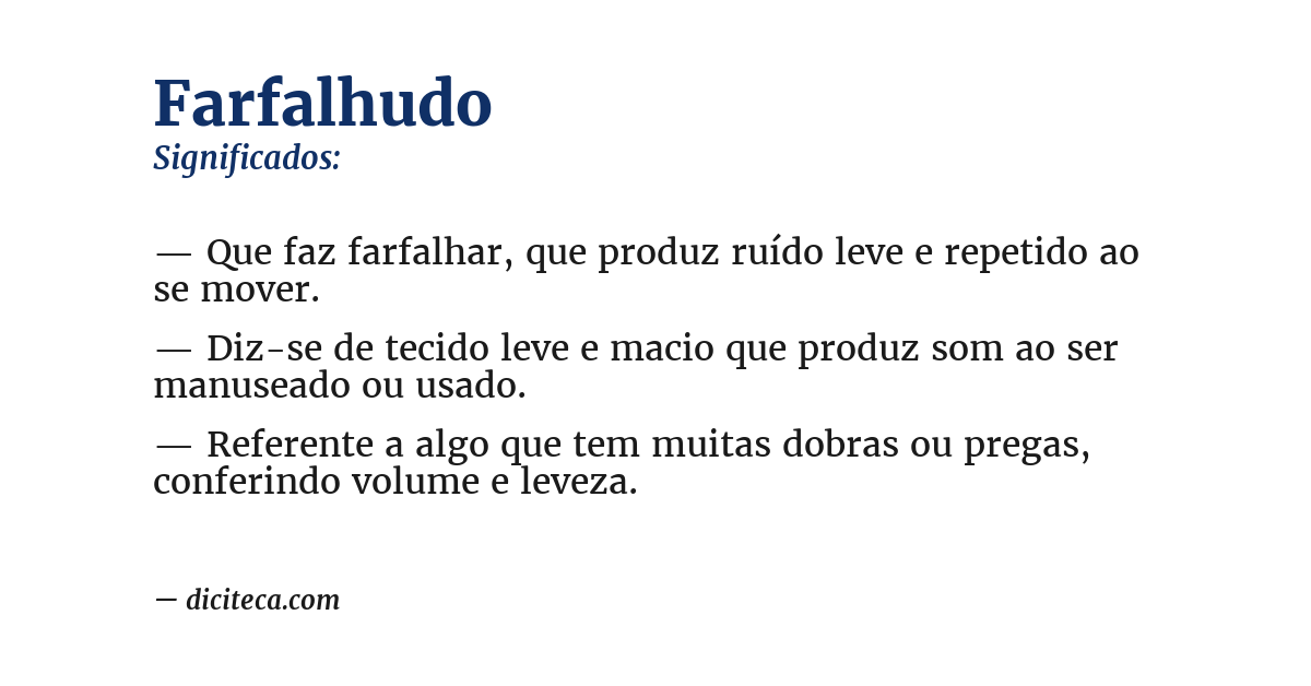 Significado de farfalhudo