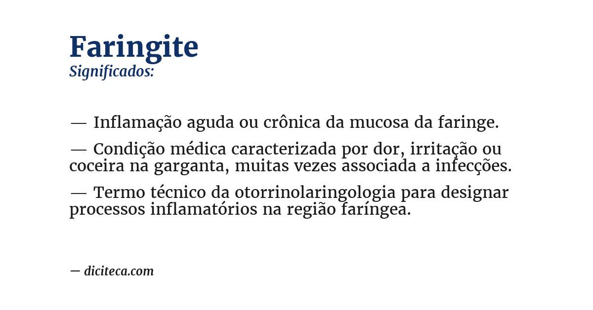 Significado de faringite