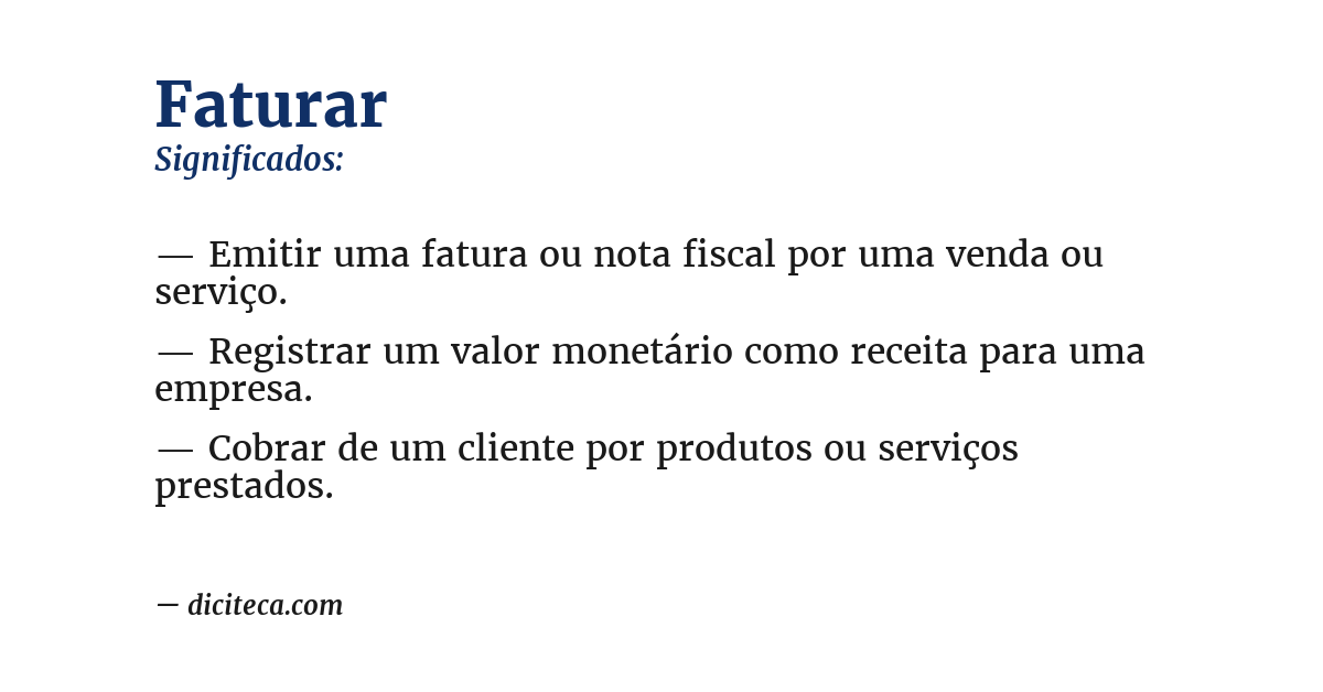 Significado de faturar