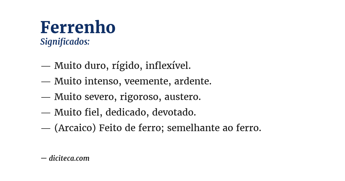 Significado de ferrenho