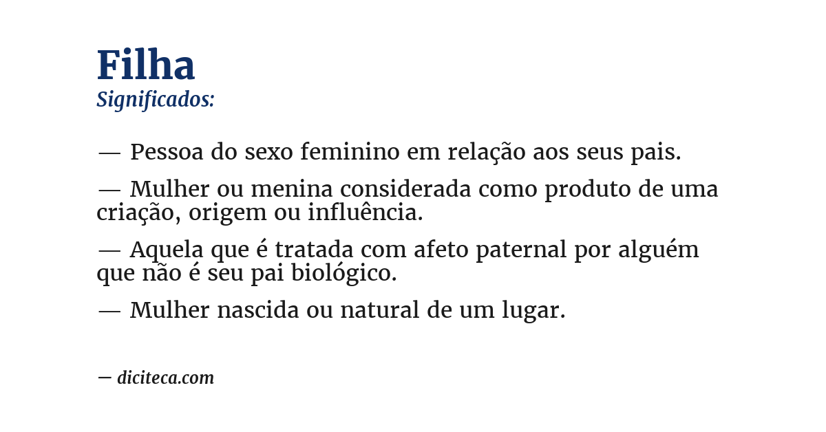 Significado de filha