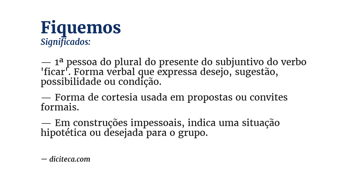 Significado de fiquemos