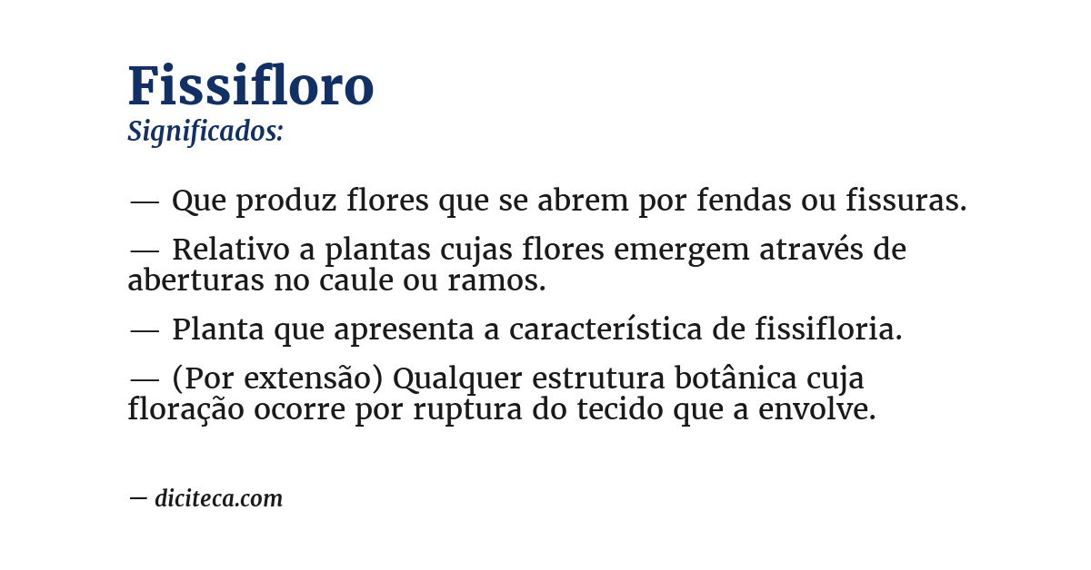 Significado de fissifloro