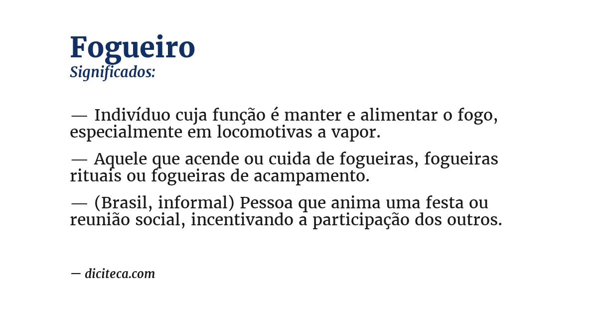 Significado de fogueiro