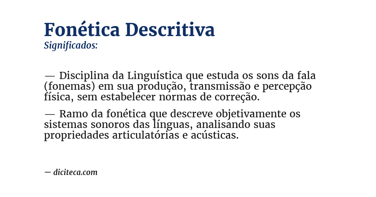 Significado de fonética descritiva