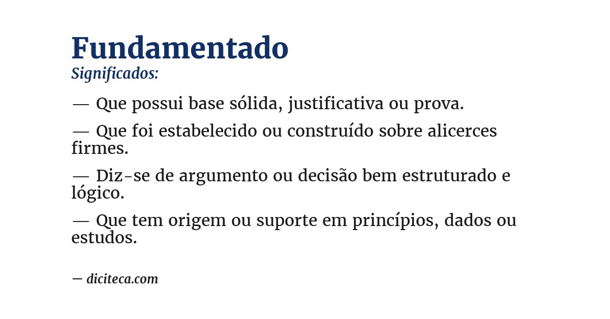 Significado de fundamentado