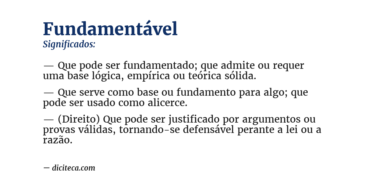 Significado de fundamentável