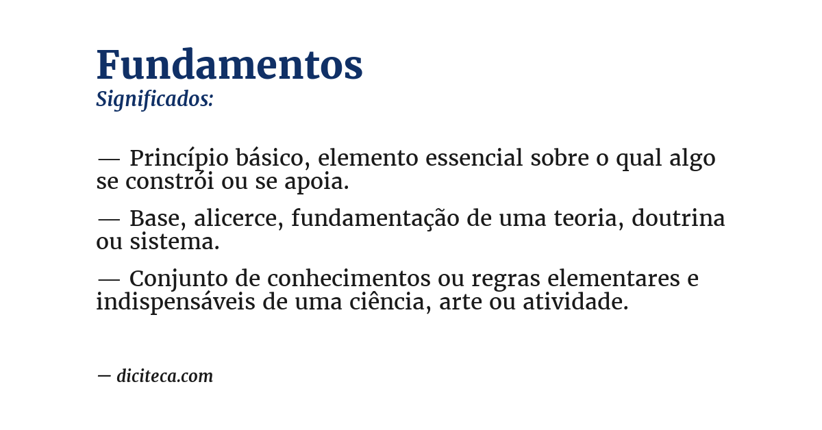 Significado de fundamentos
