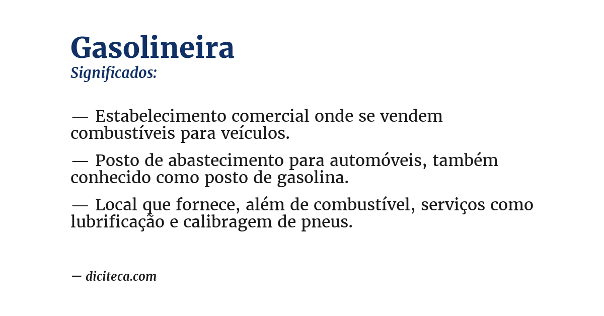 Significado de gasolineira