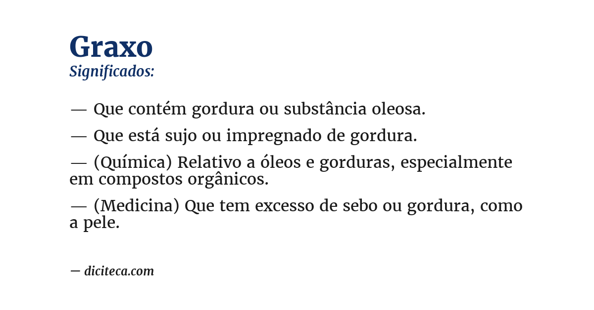 Significado de graxo