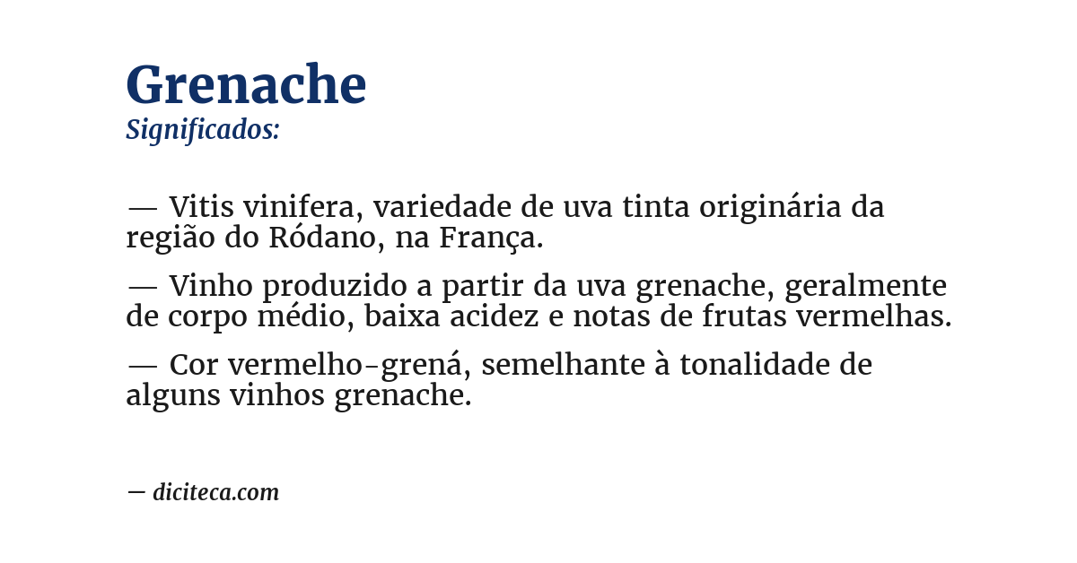 Significado de grenache