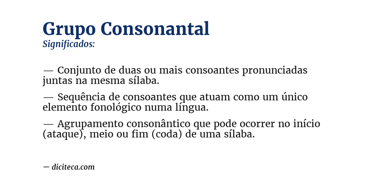 Significado de grupo consonantal