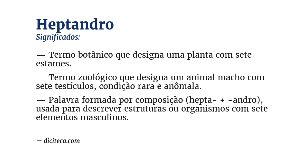 Significado de heptandro