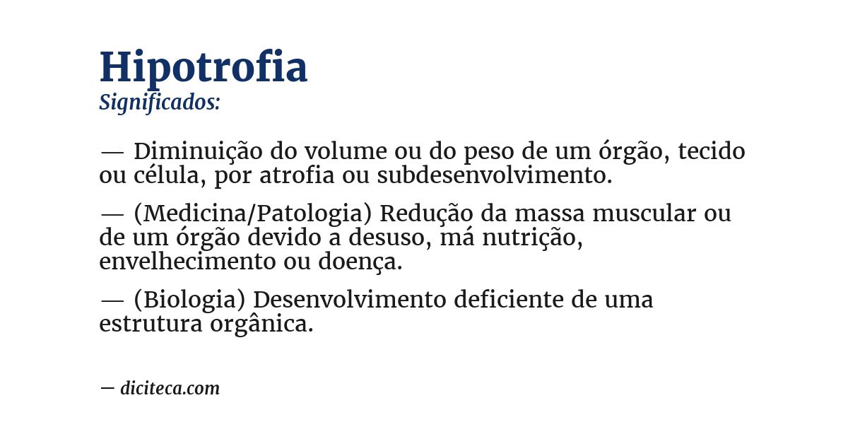 Significado de hipotrofia