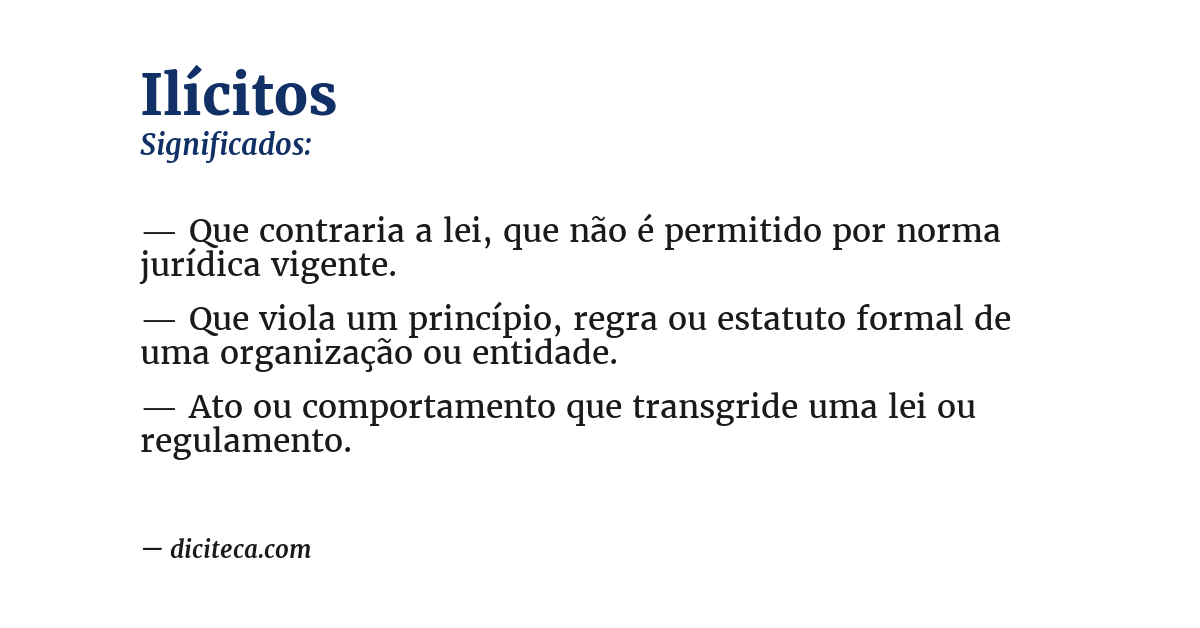 Significado de ilícitos