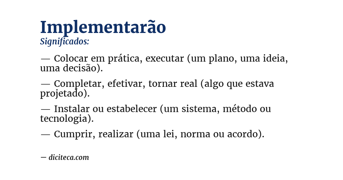 Significado de implementarão