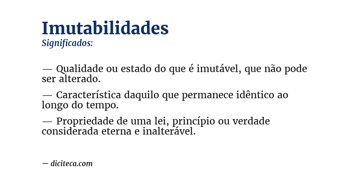 Significado de imutabilidades