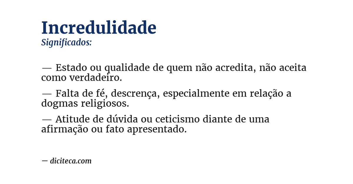 Significado de incredulidade