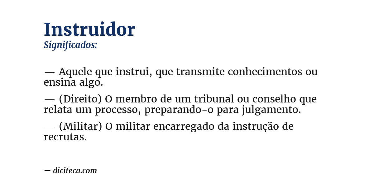 Significado de instruidor