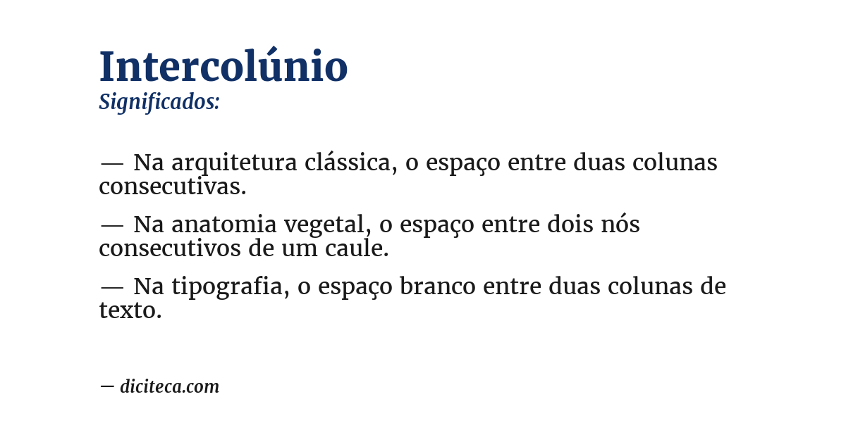 Significado de intercolúnio