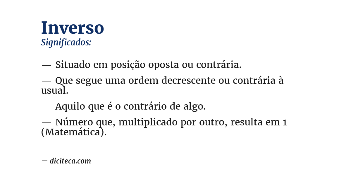 Significado de inverso