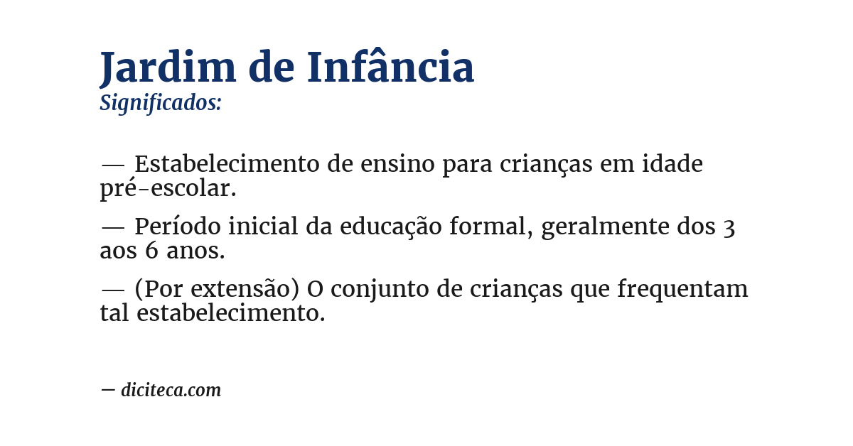 Significado de jardim de infância