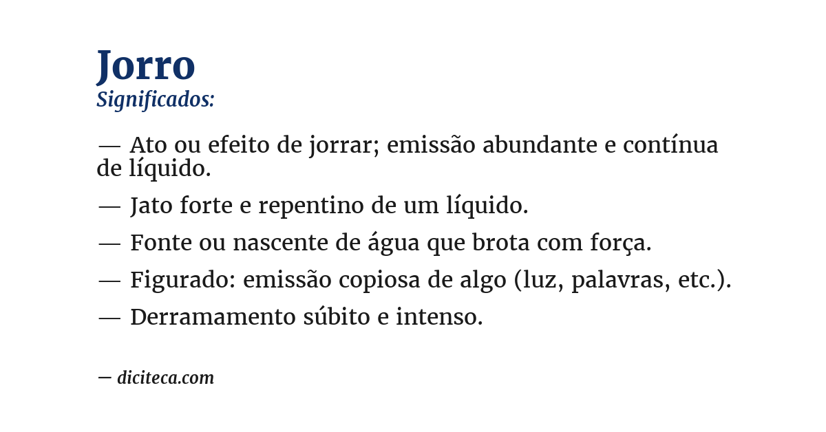 Significado de jorro