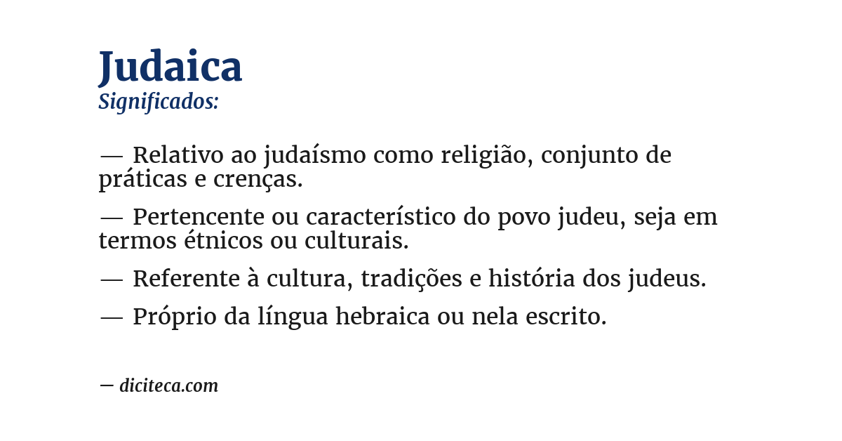 Significado de judaica