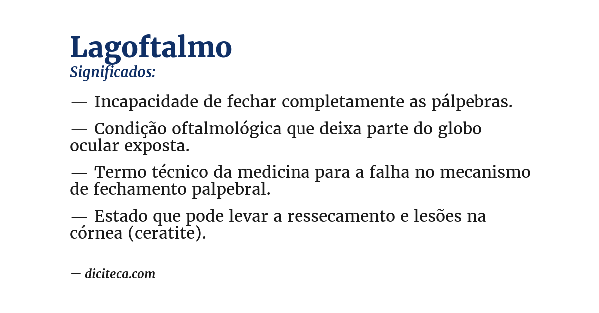 Significado de lagoftalmo