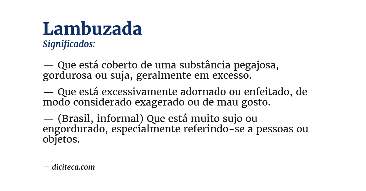 Significado de lambuzada