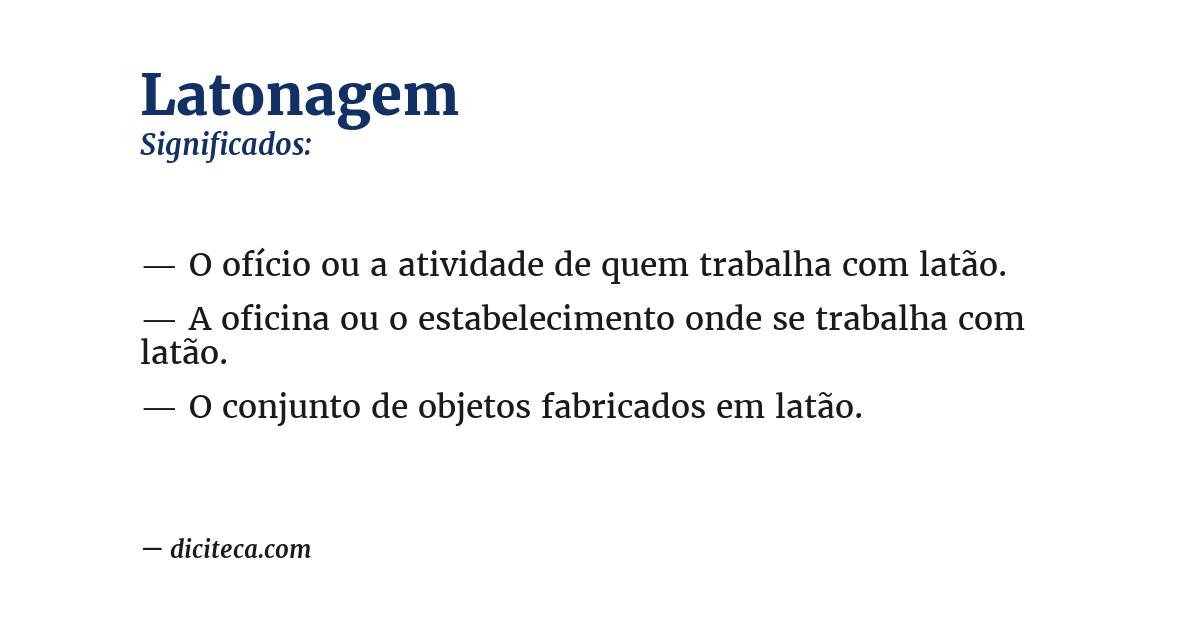 Significado de latonagem