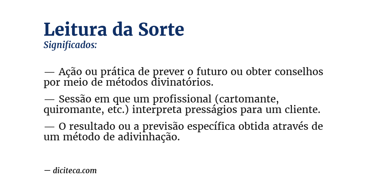 Significado de leitura da sorte