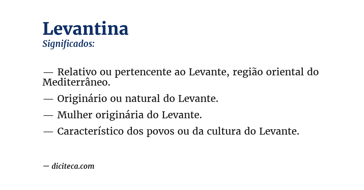 Significado de levantina