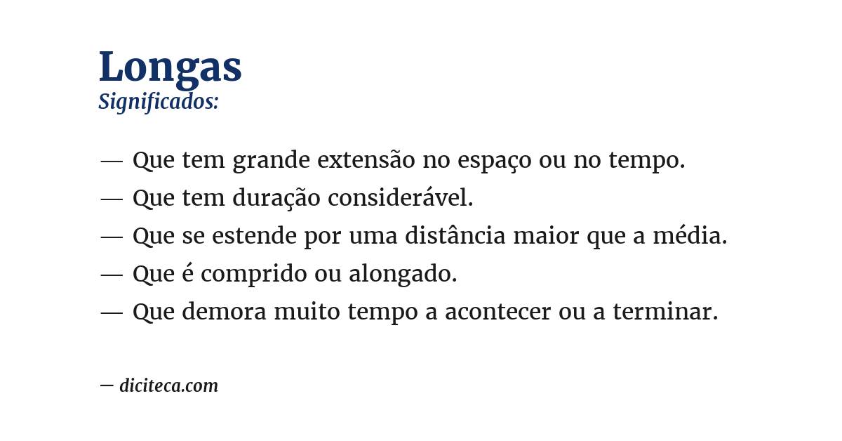 Significado de longas