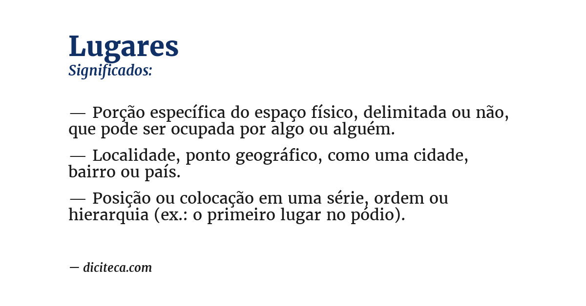 Significado de lugares