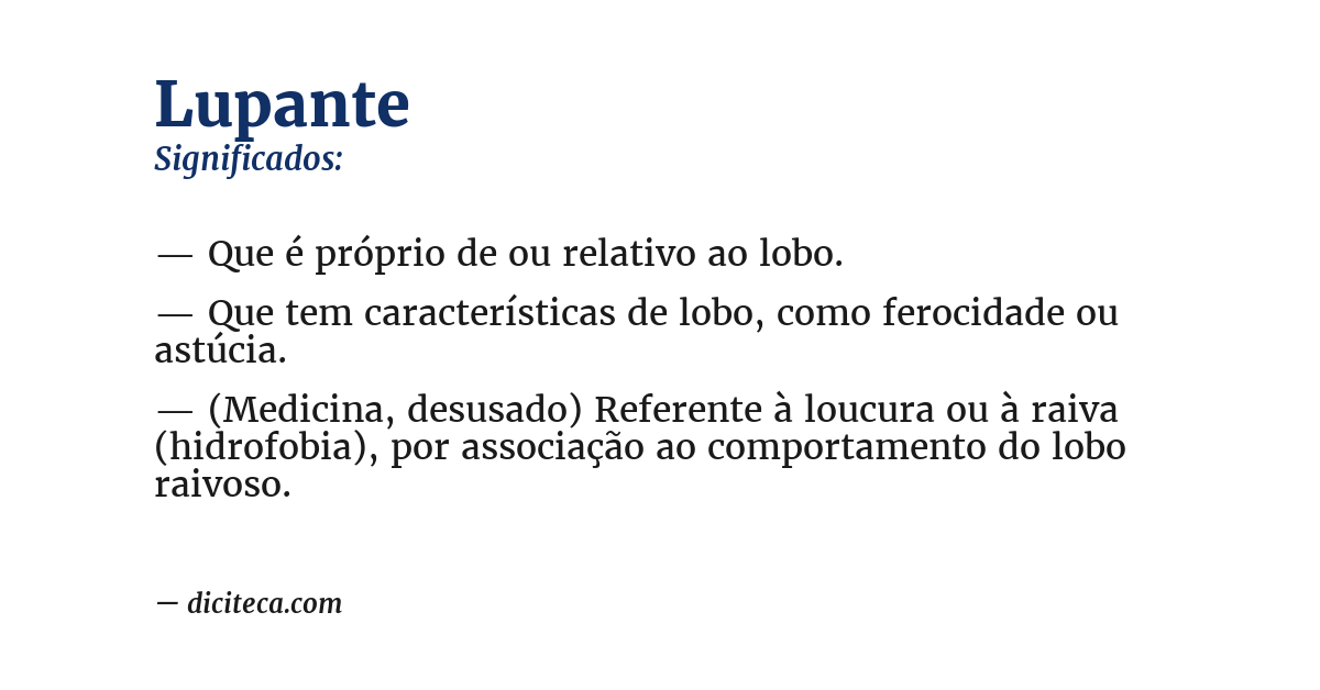 Significado de lupante