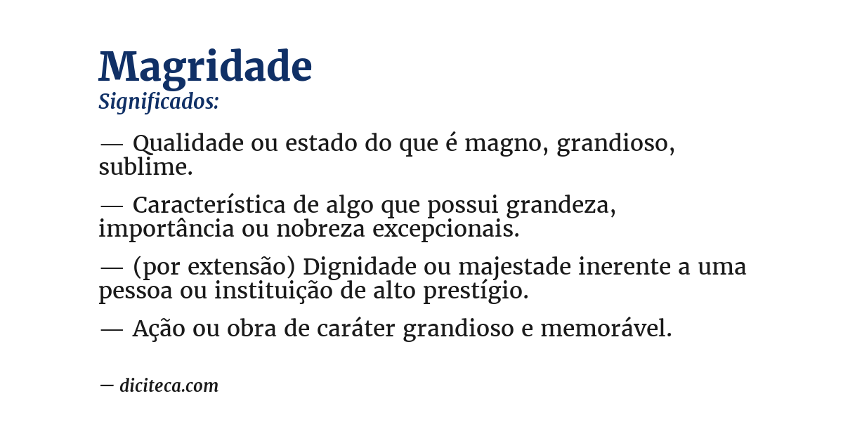 Significado de magridade