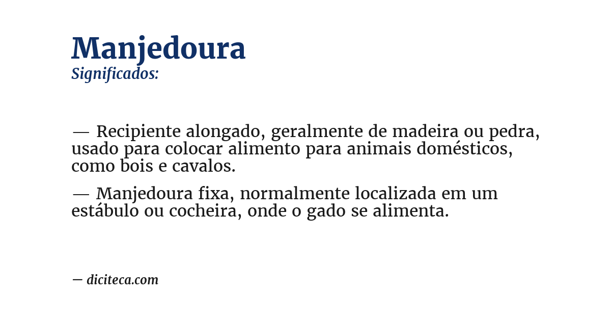 Significado de manjedoura