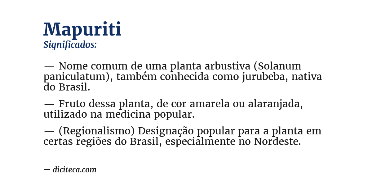 Significado de mapuriti