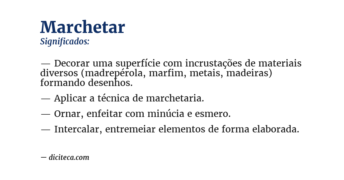 Significado de marchetar
