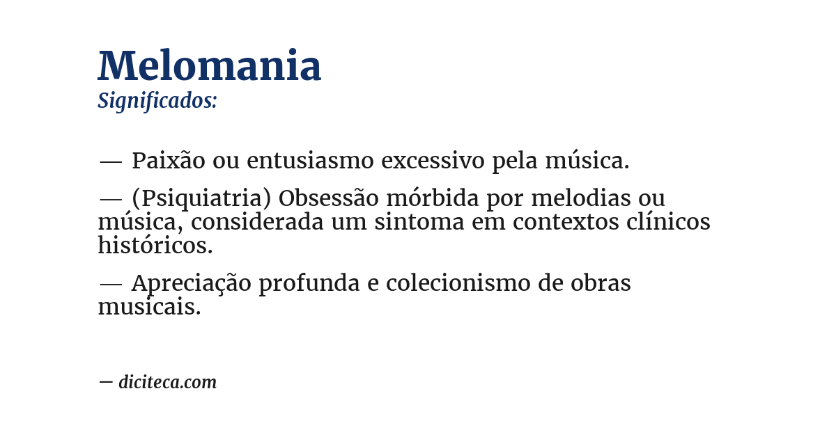 Significado de melomania