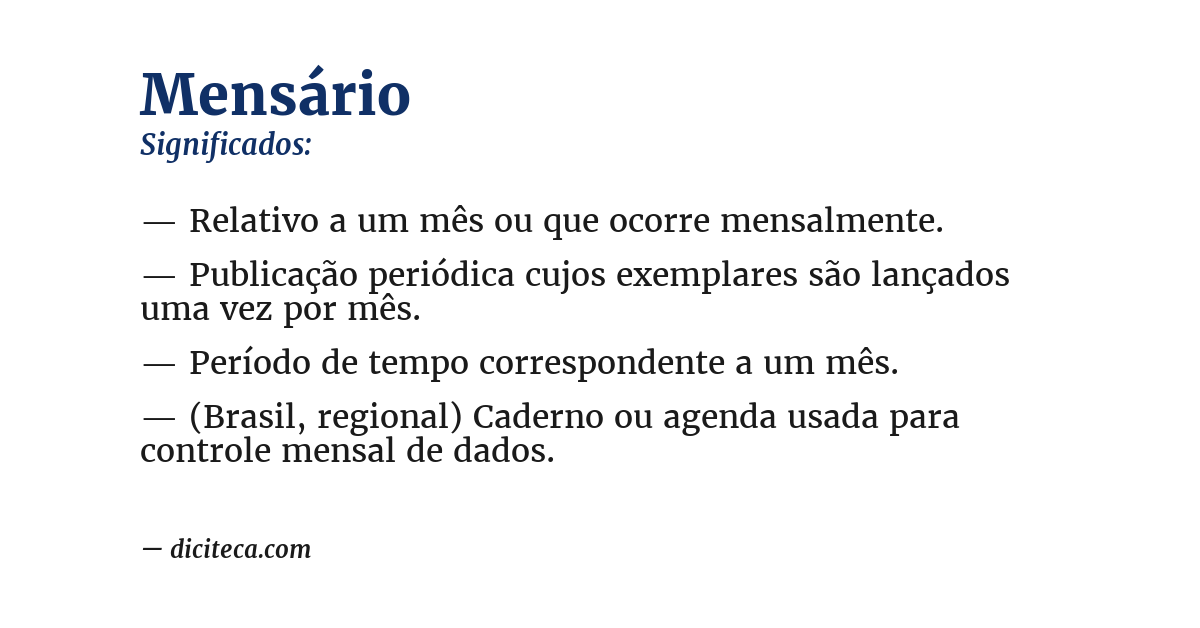 Significado de mensário