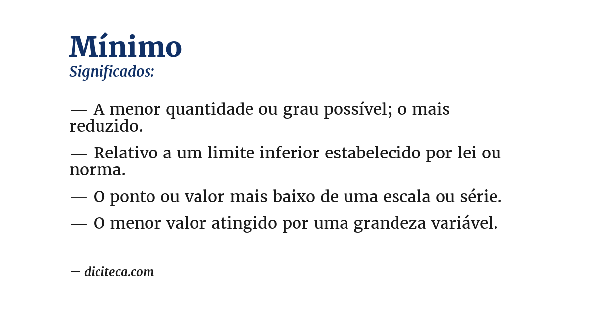 Significado de mínimo