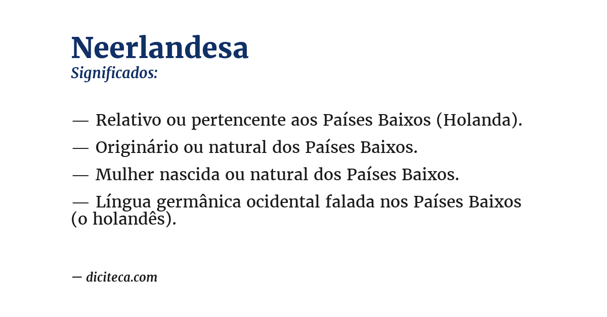 Significado de neerlandesa