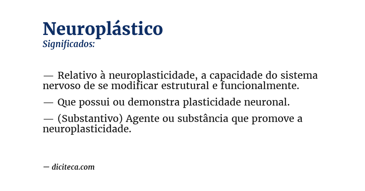 Significado de neuroplástico