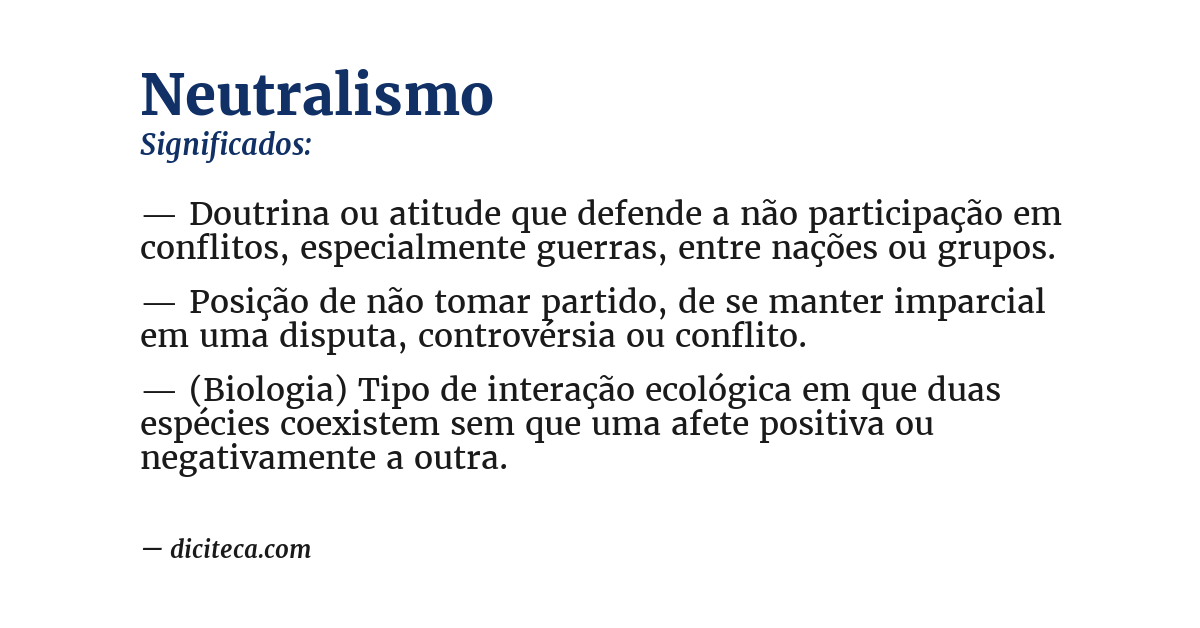 Significado de neutralismo