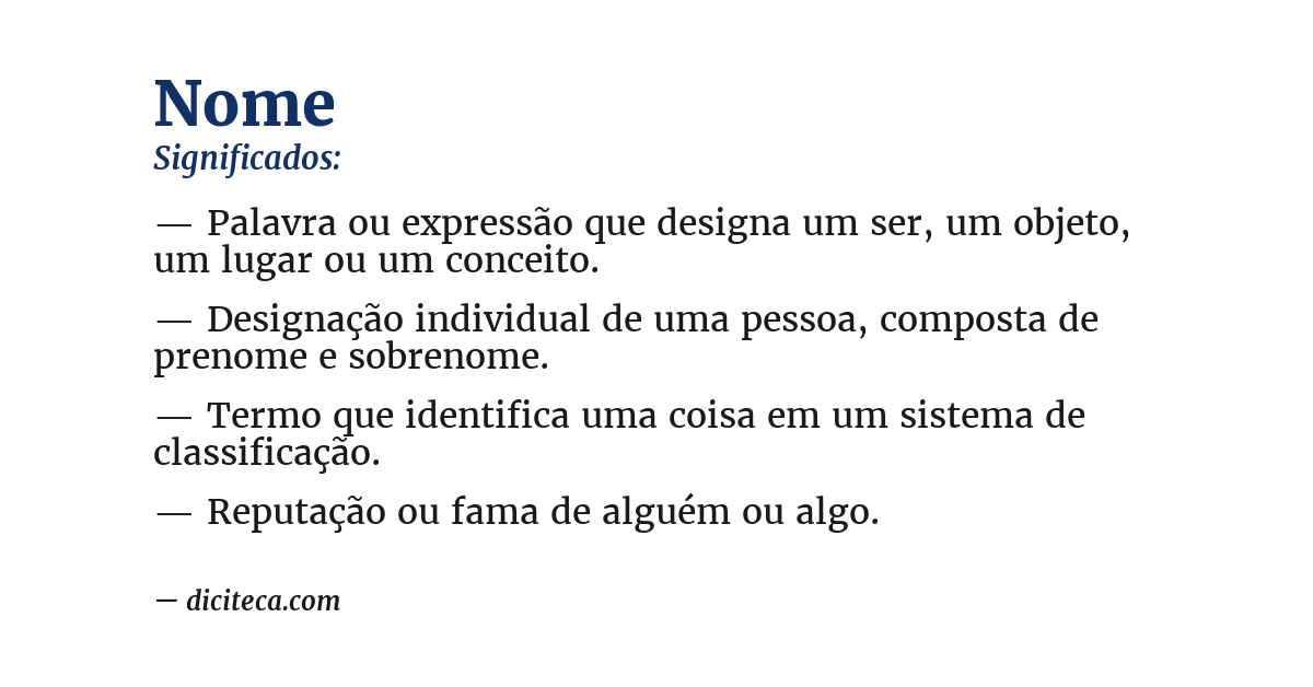 Significado de nome