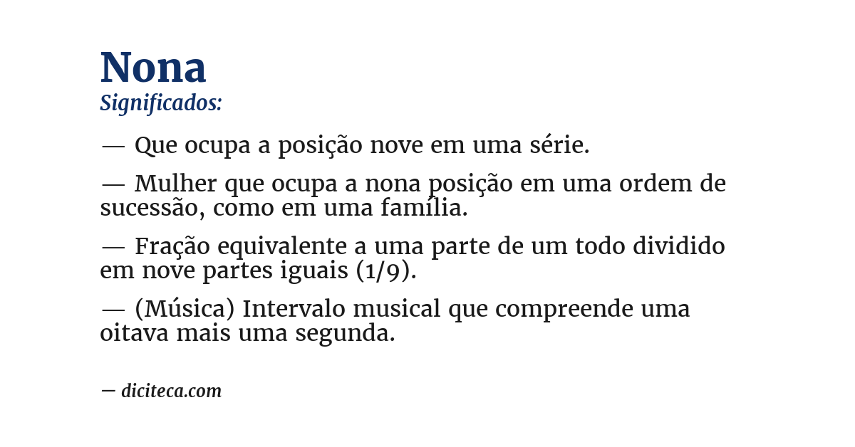 Significado de nona