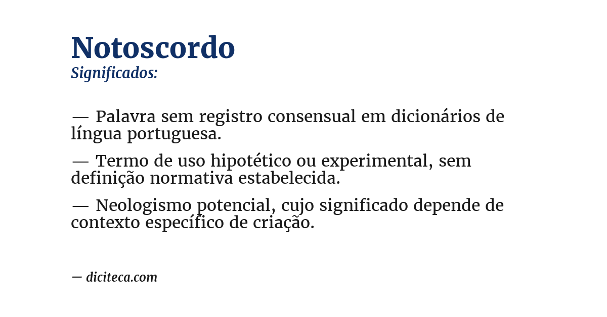 Significado de notoscordo